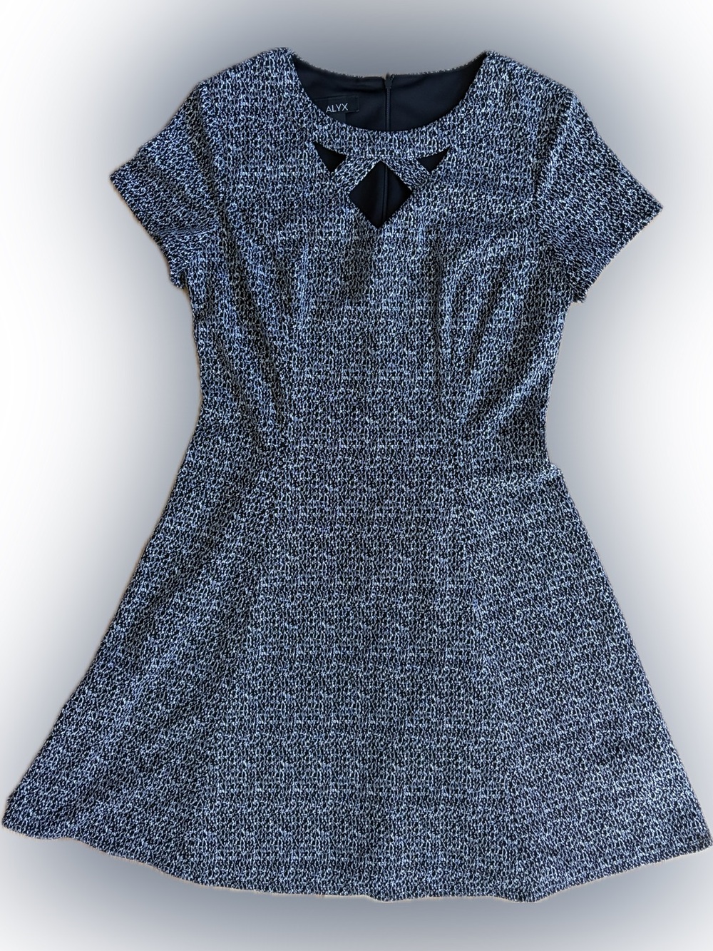 Alyx Black and White Textured Midi Dress